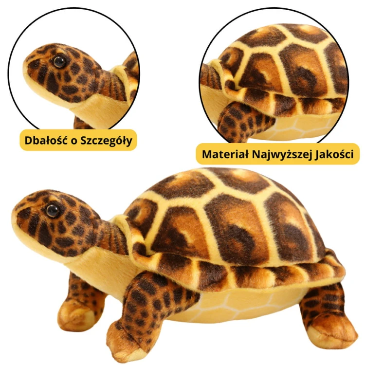 Maskotka Pluszowa Żółw Przytulanka Pluszak Brązowy 25cm