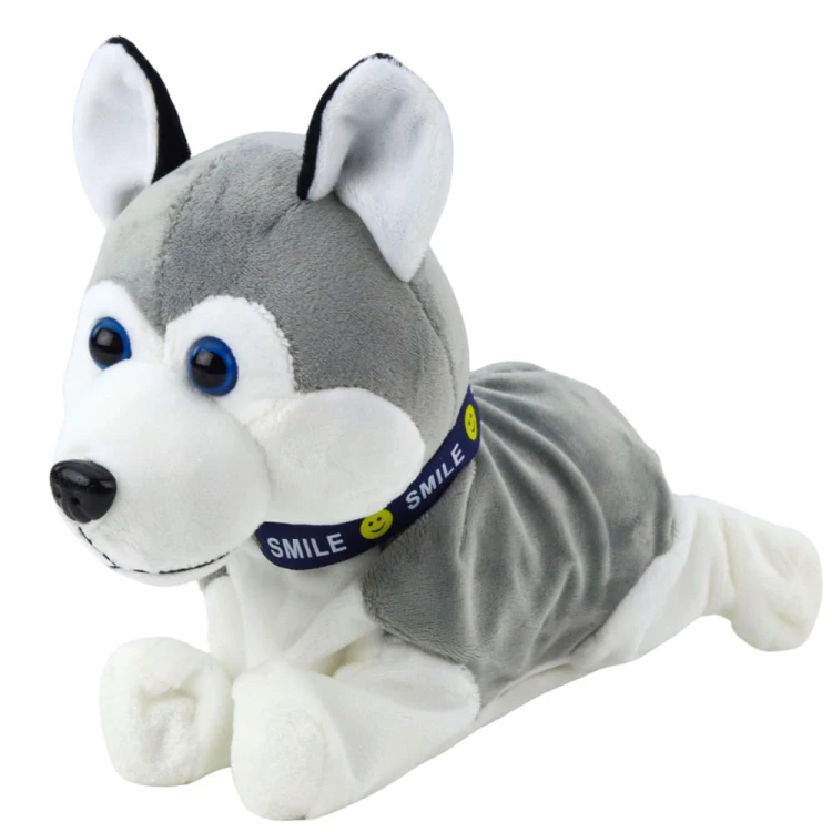 Pies Pluszowy Na Baterie Interaktywny Husky Porusza Się Wydaje Dźwięki