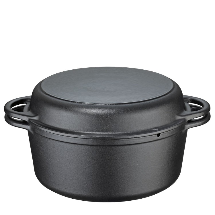 Garnek z pokrywą/patelnią grillową, żeliwo, 5,0 l, śred. 26 cm