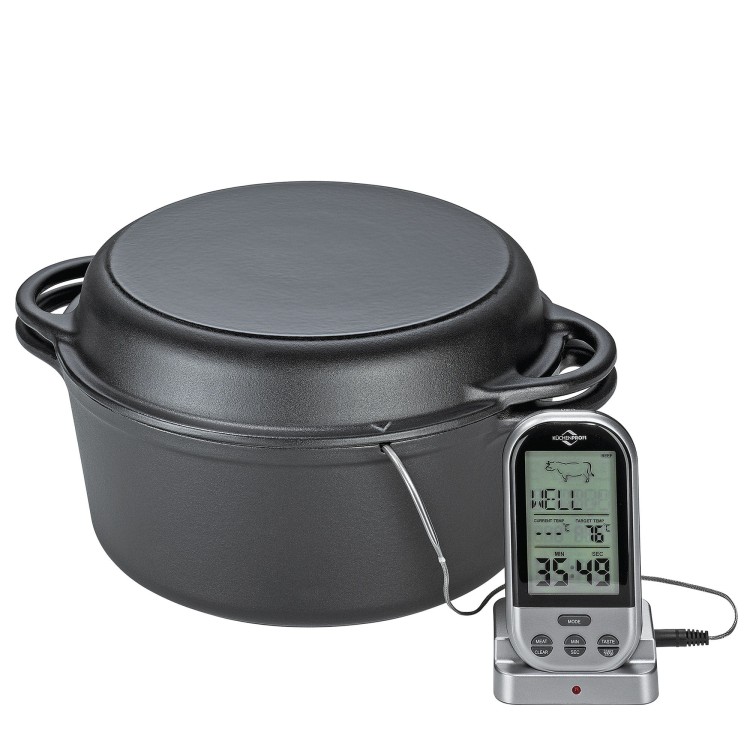 Garnek z pokrywą/patelnią grillową, żeliwo, 5,0 l, śred. 26 cm