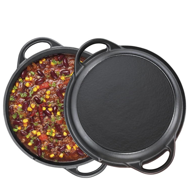 Garnek z pokrywą/patelnią grillową, żeliwo, 5,0 l, śred. 26 cm