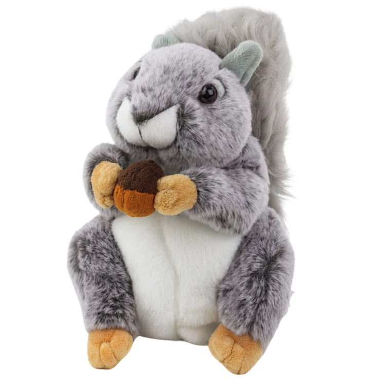 Pluszowa Maskotka Przytulanka Wiewiórka Z Orzeszkiem Szara 22cm