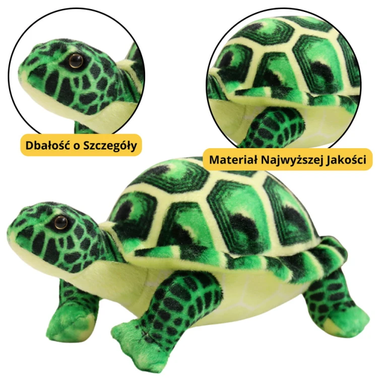 Maskotka Pluszowa Żółw Przytulanka Pluszak Zielony 25cm