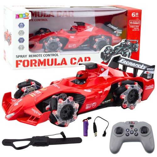 Auto Sportowe Wyścigówka Zdalnie Sterowana RC Efekt Dymu 2.4G Czerwona