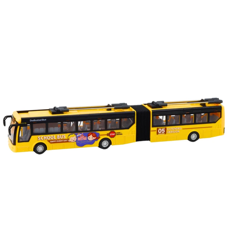 Autobus Szkolny Trolejbus Przegubowy Zdalnie Sterowany RC 1:32 Żółty