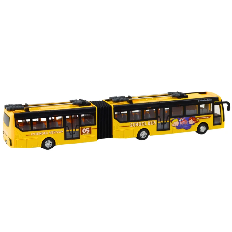 Autobus Szkolny Trolejbus Przegubowy Zdalnie Sterowany RC 1:32 Żółty