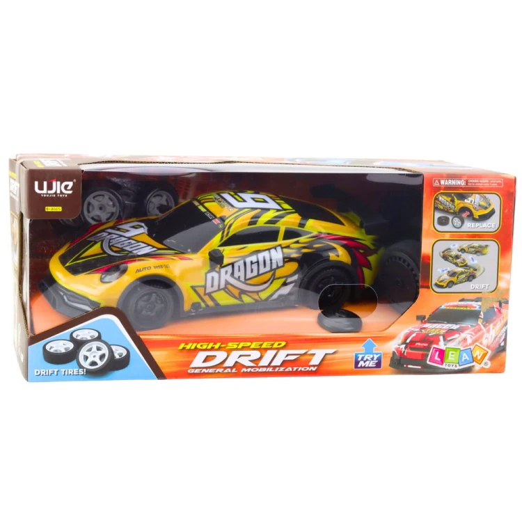 Auto Sportowe Zdalnie Sterowane RC Podświetlana Karoseria Drift Żółty