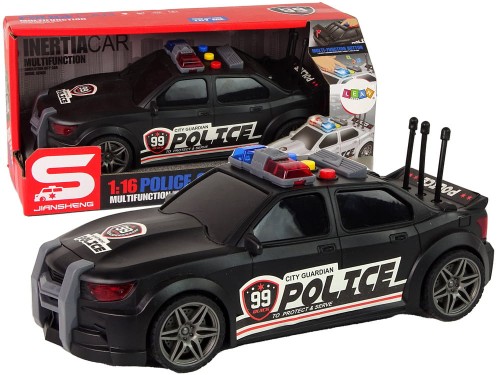 Auto Sportowe Otwierany Bagażnik Policja Światła Dźwięki Czarny 1:16