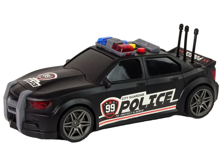 Auto Sportowe Otwierany Bagażnik Policja Światła Dźwięki Czarny 1:16