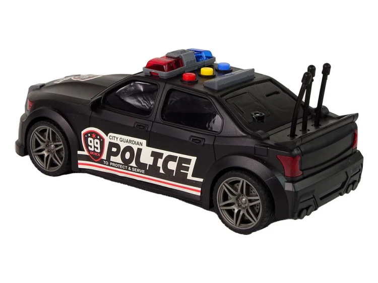 Auto Sportowe Otwierany Bagażnik Policja Światła Dźwięki Czarny 1:16
