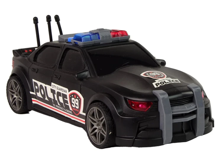 Auto Sportowe Otwierany Bagażnik Policja Światła Dźwięki Czarny 1:16