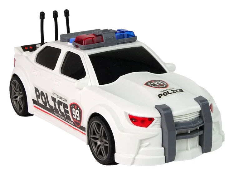Auto Sportowe Otwierany Bagażnik Policja Światła Dźwięki Biały 1:16