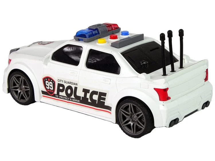 Auto Sportowe Otwierany Bagażnik Policja Światła Dźwięki Biały 1:16