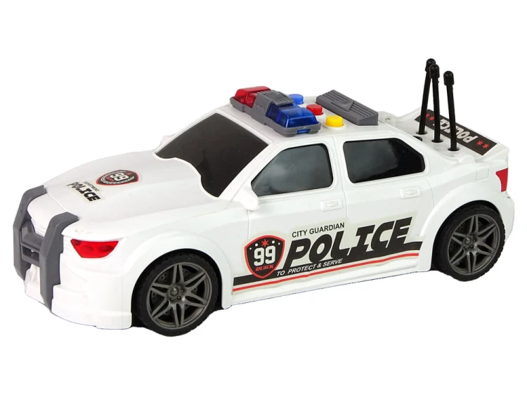 Auto Sportowe Otwierany Bagażnik Policja Światła Dźwięki Biały 1:16