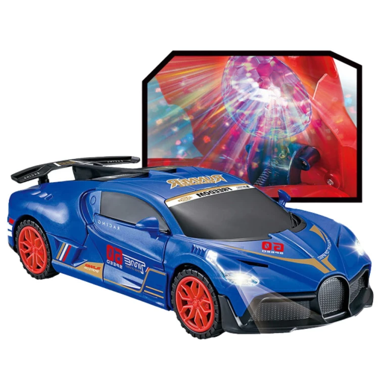 Auto Sportowe Czujnik Przeszkód Kula Led Obrót 360 Światła Dźwięk Niebieski