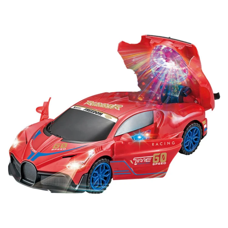 Auto Sportowe Czujnik Przeszkód Kula Led Obrót 360 Światła Dźwięk Czerwone