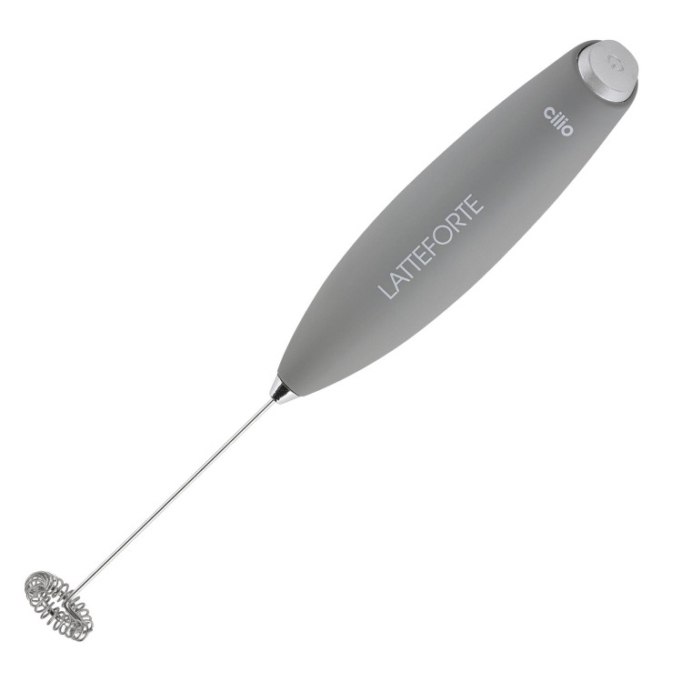 Spieniacz do mleka na stojaku, 23 cm, szary