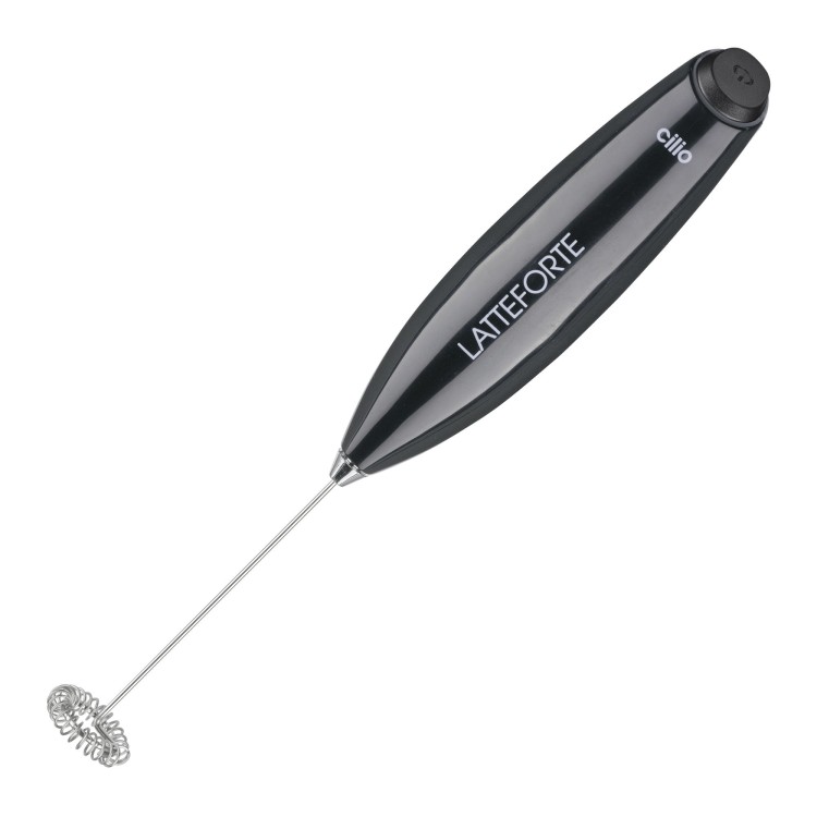 Spieniacz do mleka na stojaku, 23 cm, czarny