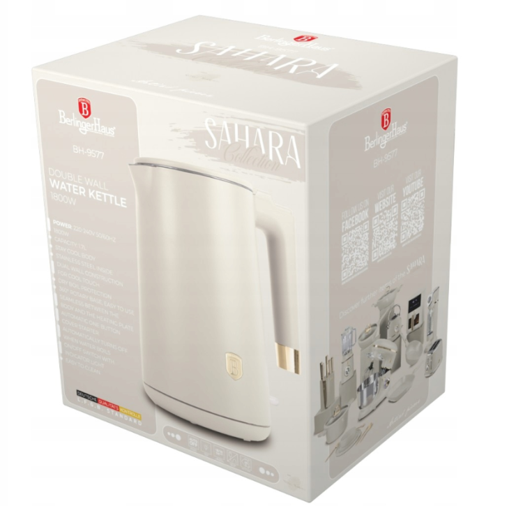 Czajnik elektryczny Berlinger Haus BH-9577 1800 W 1,7 l beżowy/brązowy