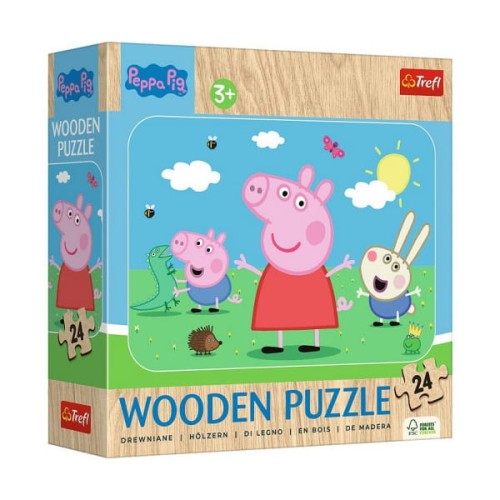 Puzzle drewniane 24 Poznaj uroczą Peppa - Trefl