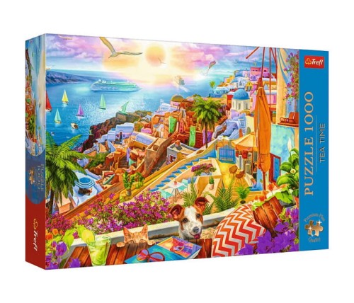 Puzzle 1000 Premium Plus Z wizytą na Santorini - Trefl