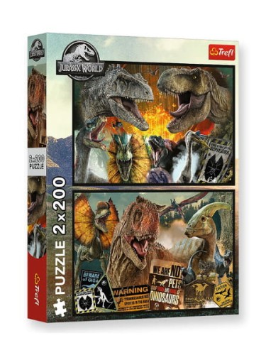 Puzzle 2x200 Prehistoryczny świat - Trefl