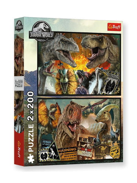 Puzzle 2x200 Prehistoryczny świat - Trefl
