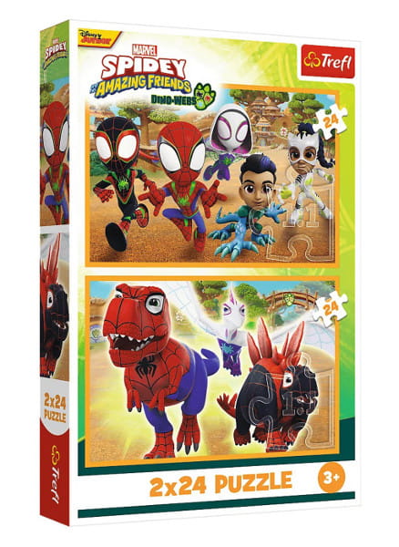 Puzzle 2x24 Spidey i dinozaury - Trefl