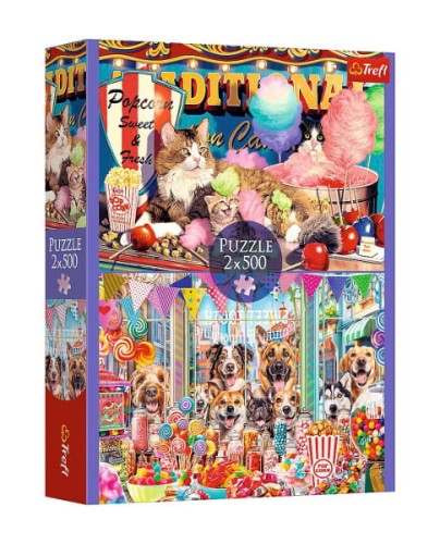 Puzzle 2x500 Puszyści przyjaciele - Trefl