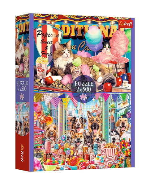 Puzzle 2x500 Puszyści przyjaciele - Trefl