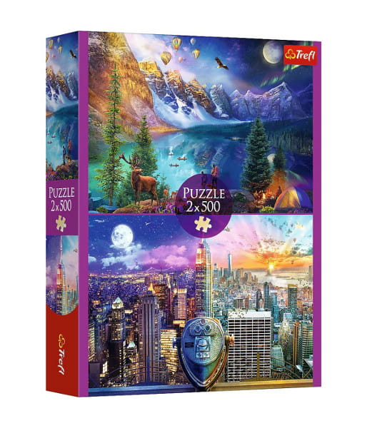 Puzzle 2x500 Wycieczka po Ameryce - Trefl