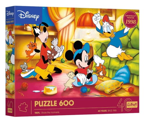 Puzzle 600 40-lecie Trefla Myszka Miki i Przyjaciele