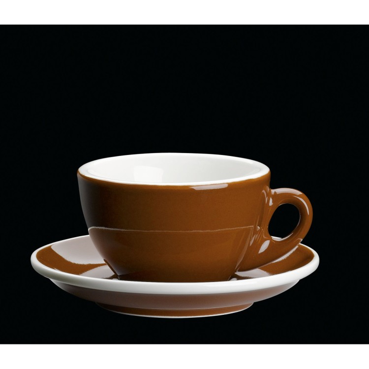FIliżanka do cappuccino, ze spodkiem, 0,1 l, brąz