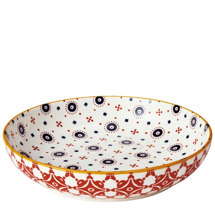 Płytka miska, porcelana, śred. 21 cm, 0,75 l, kafelki