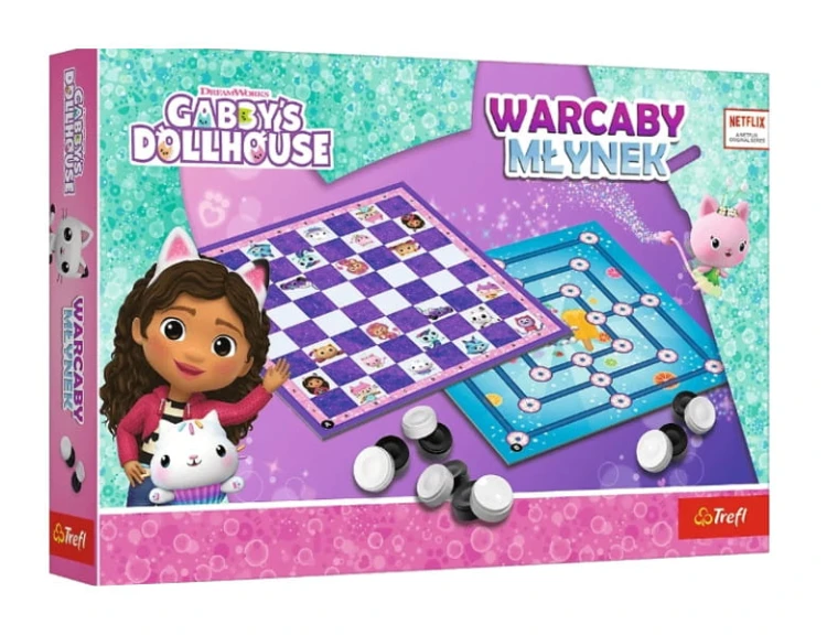 Gra Warcaby i Młynek Gabby Dollhouse - Trefl