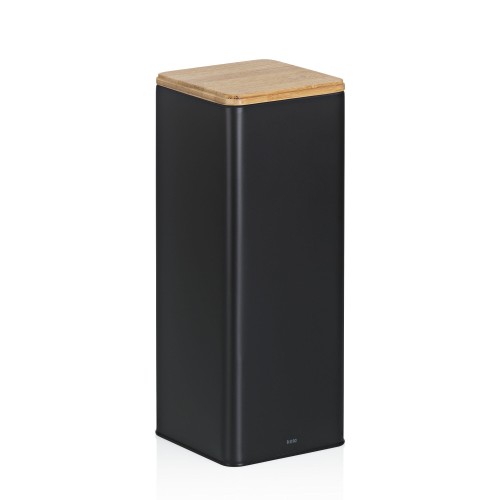 Pojemnik kuchenny, metal/bambus, 3,0 l, 11,5 x 11,5 x 28,5 cm