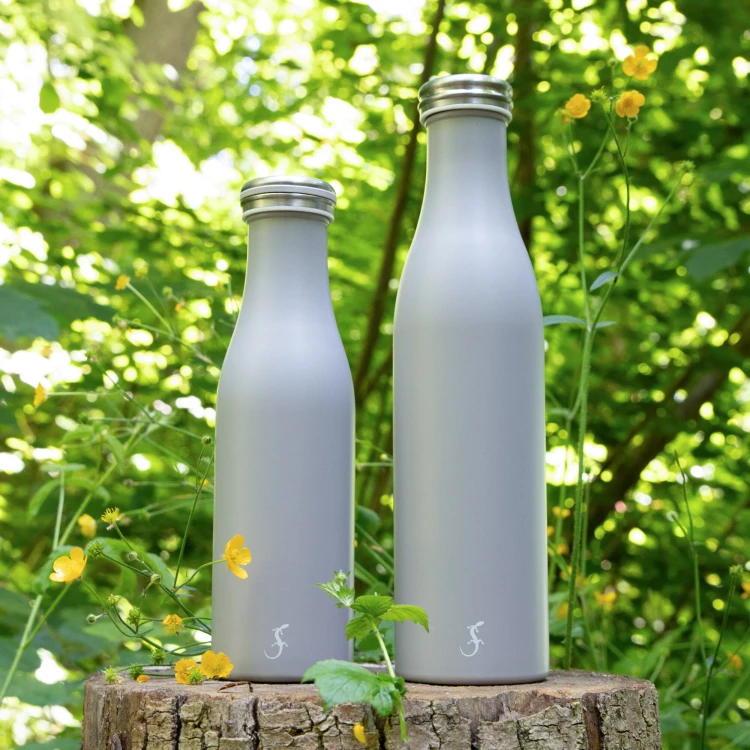 Butelka termiczna, stalowa, 0,75 l, szara
