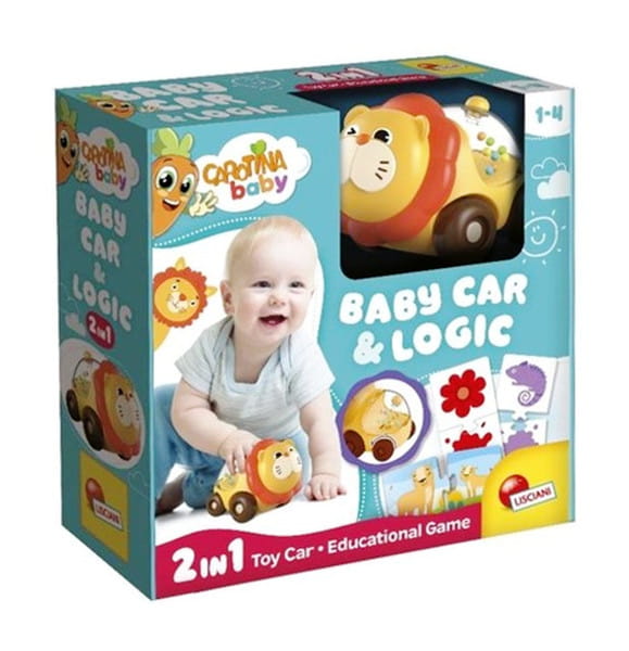 Carotina Baby lew samochodzik i gra logiczna - Lisciani