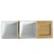 Zestaw 3 kwadratowych porcelanowych miseczek na bambusowej podkładce, 33,5x12x5 cm, białe
