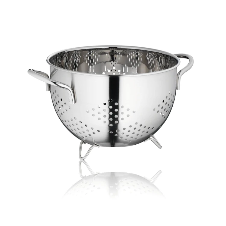 Stalowy durszlak, śred. 24 cm, wys. 15,5 cm