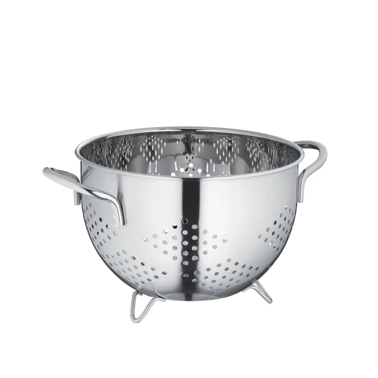 Stalowy durszlak, śred. 24 cm, wys. 15,5 cm