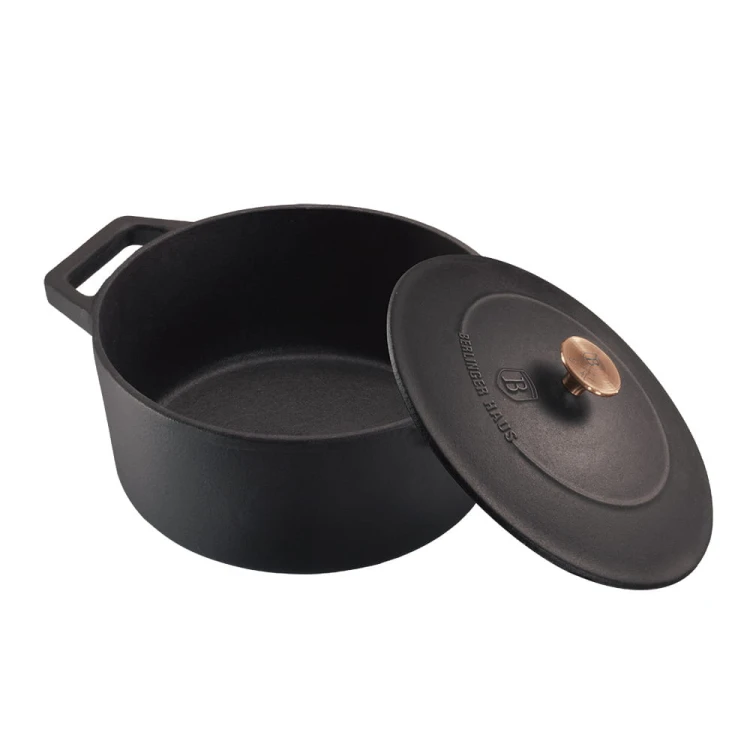 Garnek żeliwny 2.7L z pokrywką 20cm BerlingerHaus BH-6491