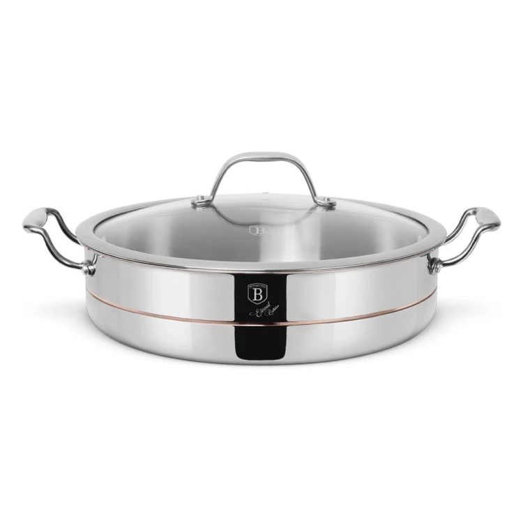 Garnek płytki z pokrywką 28cm Copper Touch Collection BerlingerHaus BH-8817