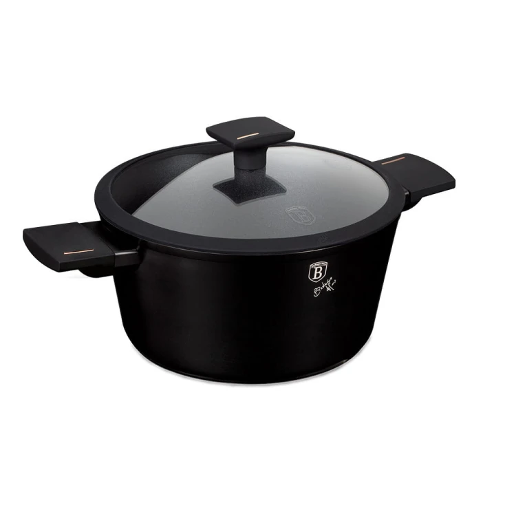 Garnek z pokrywką 28 cm BerlingerHaus BH-8262 Monaco / Black Rose Collection