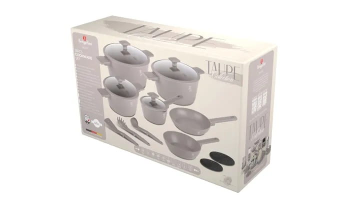 Zestaw 15el. garnki, patelnie, akcesoria BerlingerHaus Taupe BH-8111NN
