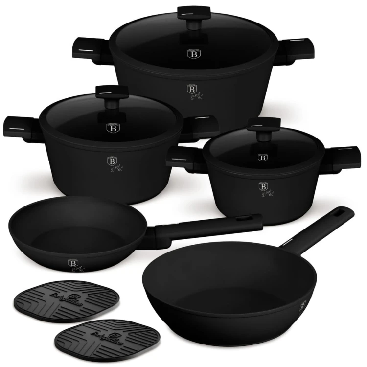 Zestaw 10-el garnki i patelnie BerlingerHaus BH-8197 Matte Black Collection