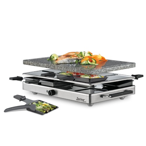 Raclette/grill stołowy, dla 8 os., granitowa płyta grillowa, 47,5 x 27 x 14 cm