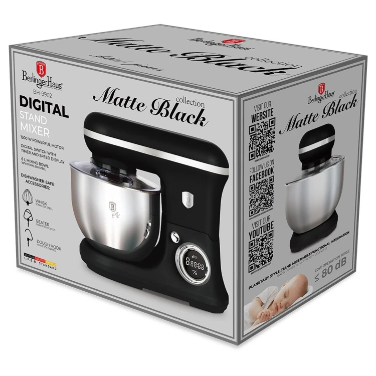 Robot kuchenny planetarny 1500W BerlingerHaus BH-9902 Matte Black Collection