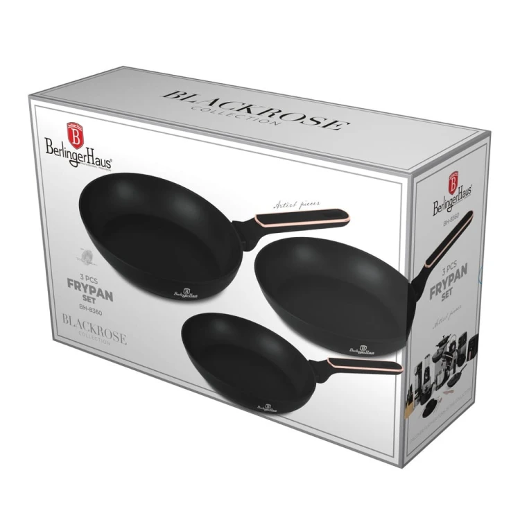 Zestaw 3 patelni BerlingerHaus BH- 8360 | Black Rose Collection