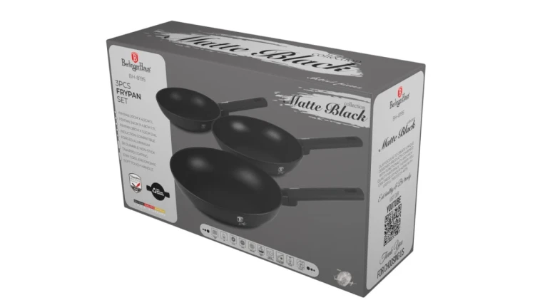 Zestaw 3 patelni BerlingerHaus BH-8195 Matte Black